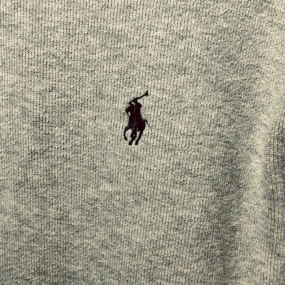 Polo Ralph Lauren Gray 1/4 Zip Cotton Classic Preppy Knit Pullover Sweater L